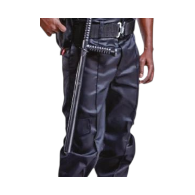 Security Trousers. Large belt loops on waistband for security belt. 2 deep slant pockets for easy access and 1 back pocket. 2 cargo pockets with button down closure. Use: for the Military, Paramedic and Security industries.